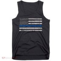 Thin Blue Line Flag  Police Pocket Size Flag Tank Top thumb 0