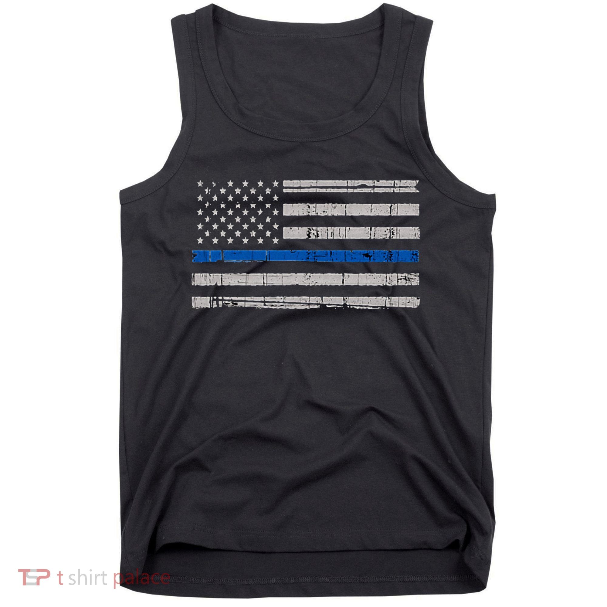 Thin Blue Line Flag  Police Pocket Size Flag Tank Top