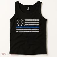 Thin Blue Line Flag  Police Pocket Size Flag Tank Top thumb 2