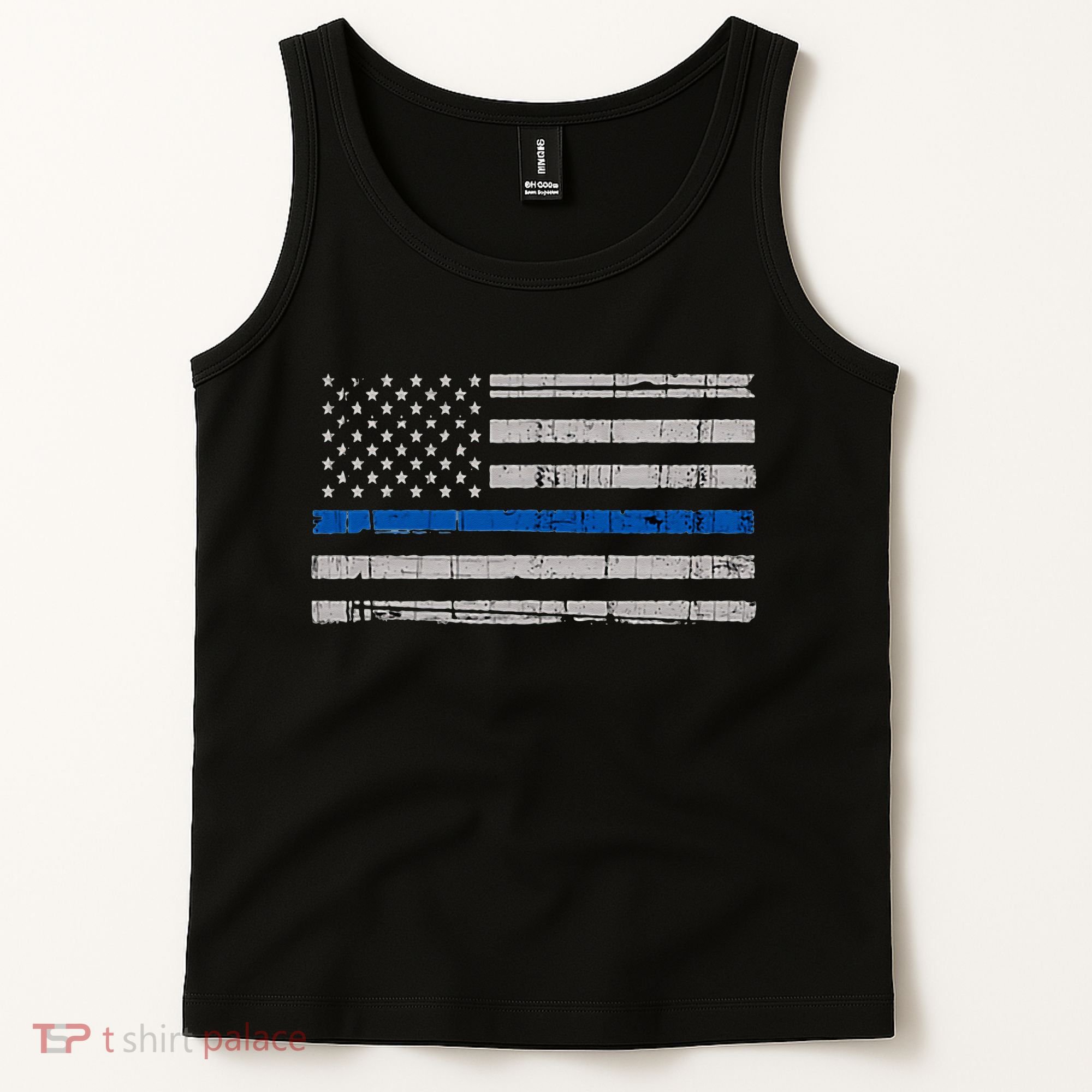 Thin Blue Line Flag  Police Pocket Size Flag Tank Top