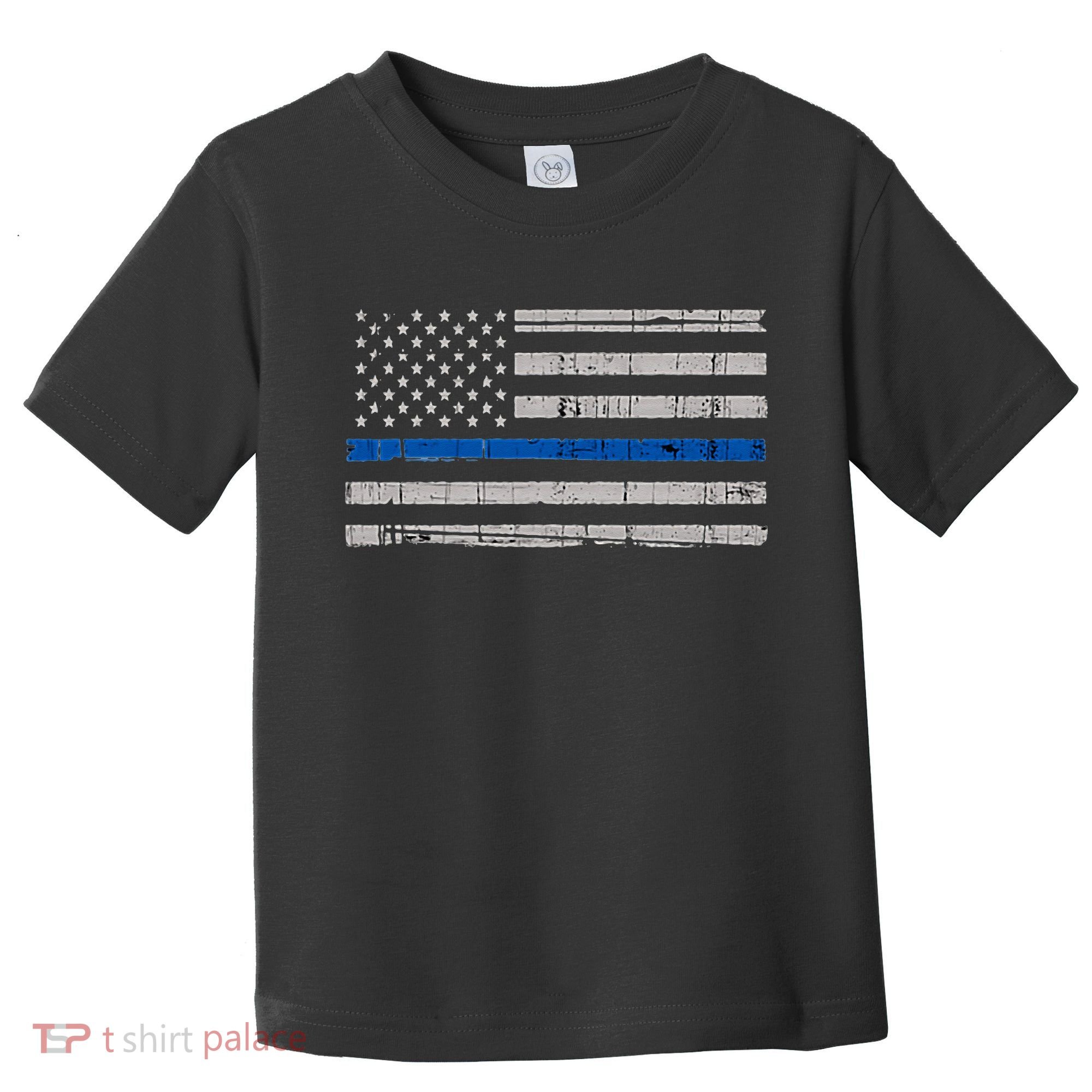 Thin Blue Line Flag  Police Pocket Size Flag Toddler T-Shirt