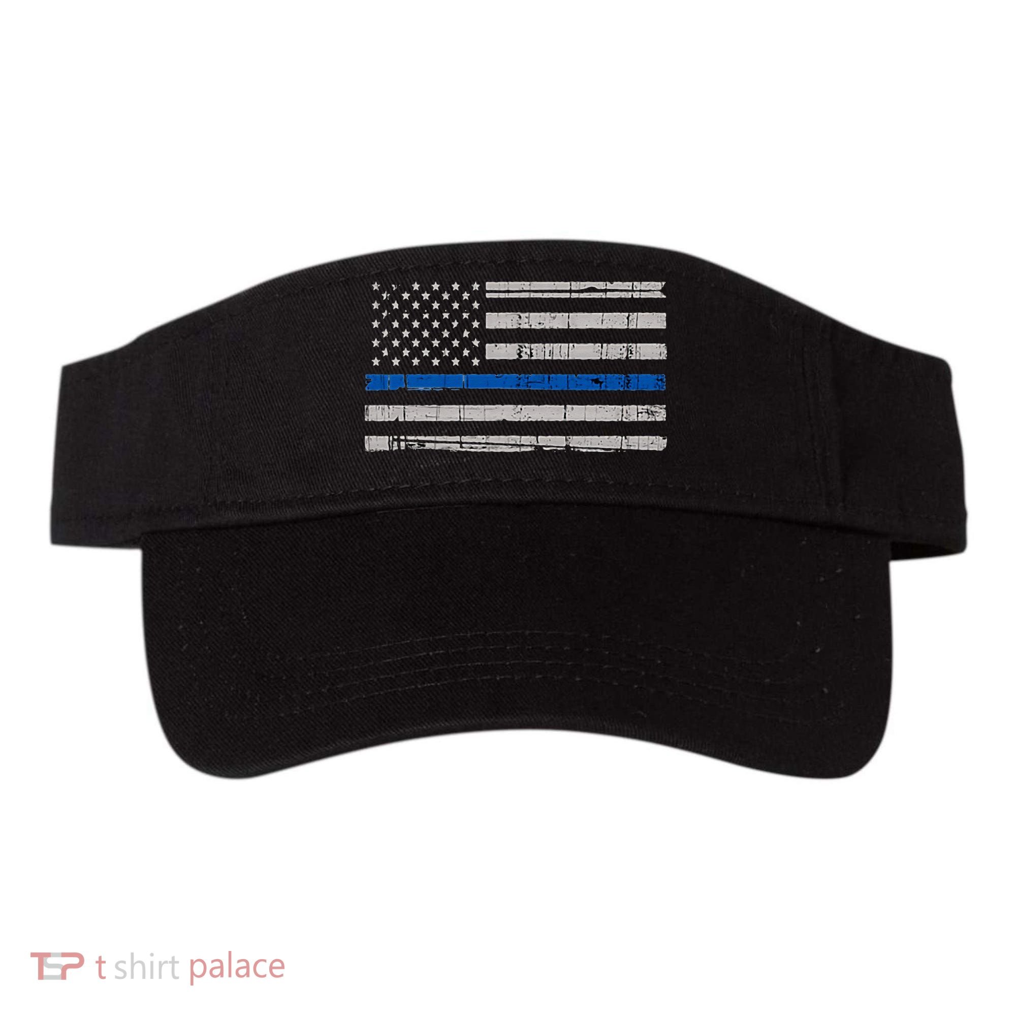 Thin Blue Line Flag  Police Pocket Size Flag Visor