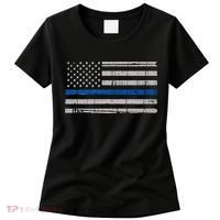 Thin Blue Line Flag  Police Pocket Size Flag Women's T-Shirt thumb 0