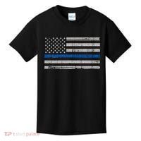 Thin Blue Line Flag  Police Pocket Size Flag Kids T-Shirt thumb 0