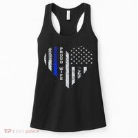 Thin Blue Line Heart Wife Of Police Proud USA Women's Tank Top thumb 0