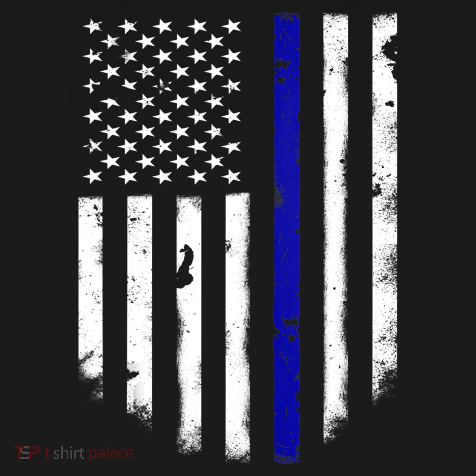 Thin Blue Line American Flag Shirt Cool Police Support Tee Backpack