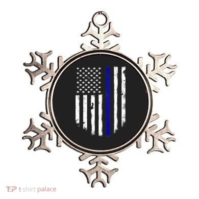 Thin Blue Line American Flag Shirt Cool Police Support Tee Ornament