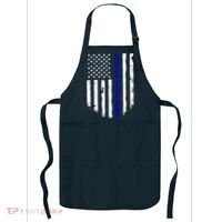 Thin Blue Line American Flag Shirt Cool Police Support Tee Apron thumb 0