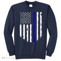 Thin Blue Line American Flag Shirt Cool Police Support Tee Sweatshirt thumb 0