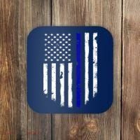 Thin Blue Line American Flag Shirt Cool Police Support Tee Coaster thumb 0