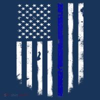 Thin Blue Line American Flag Shirt Cool Police Support Tee Mousepad thumb 1