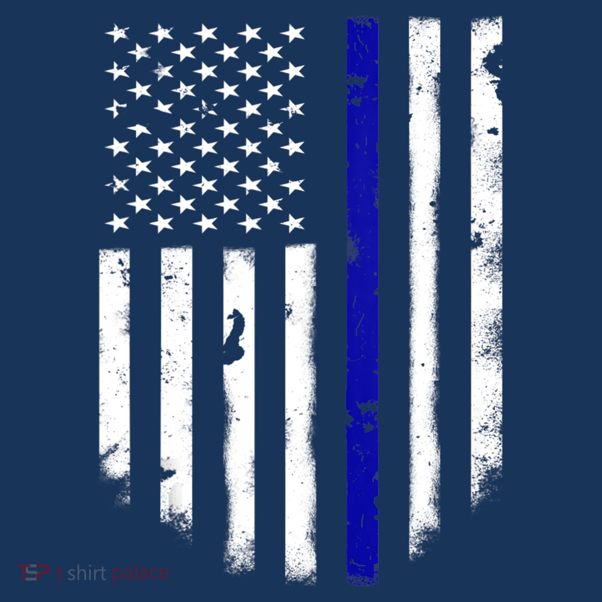 Thin Blue Line American Flag Shirt Cool Police Support Tee Mousepad