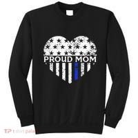 Thin Blue Line Heart Proud Police Mom Pro Law Enforcement Sweatshirt thumb 0