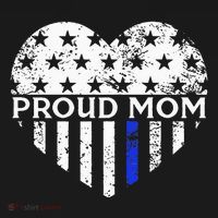 Thin Blue Line Heart Proud Police Mom Pro Law Enforcement Sweatshirt thumb 3
