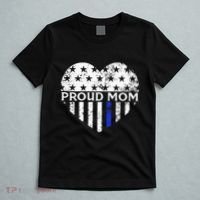Thin Blue Line Heart Proud Police Mom Pro Law Enforcement T-Shirt thumb 5