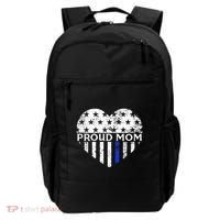 Thin Blue Line Heart Proud Police Mom Pro Law Enforcement Backpack thumb 0