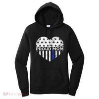 Thin Blue Line Heart Proud Police Mom Pro Law Enforcement Women's Hoodie thumb 0