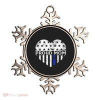Thin Blue Line Heart Proud Police Mom Pro Law Enforcement Ornament thumb 0