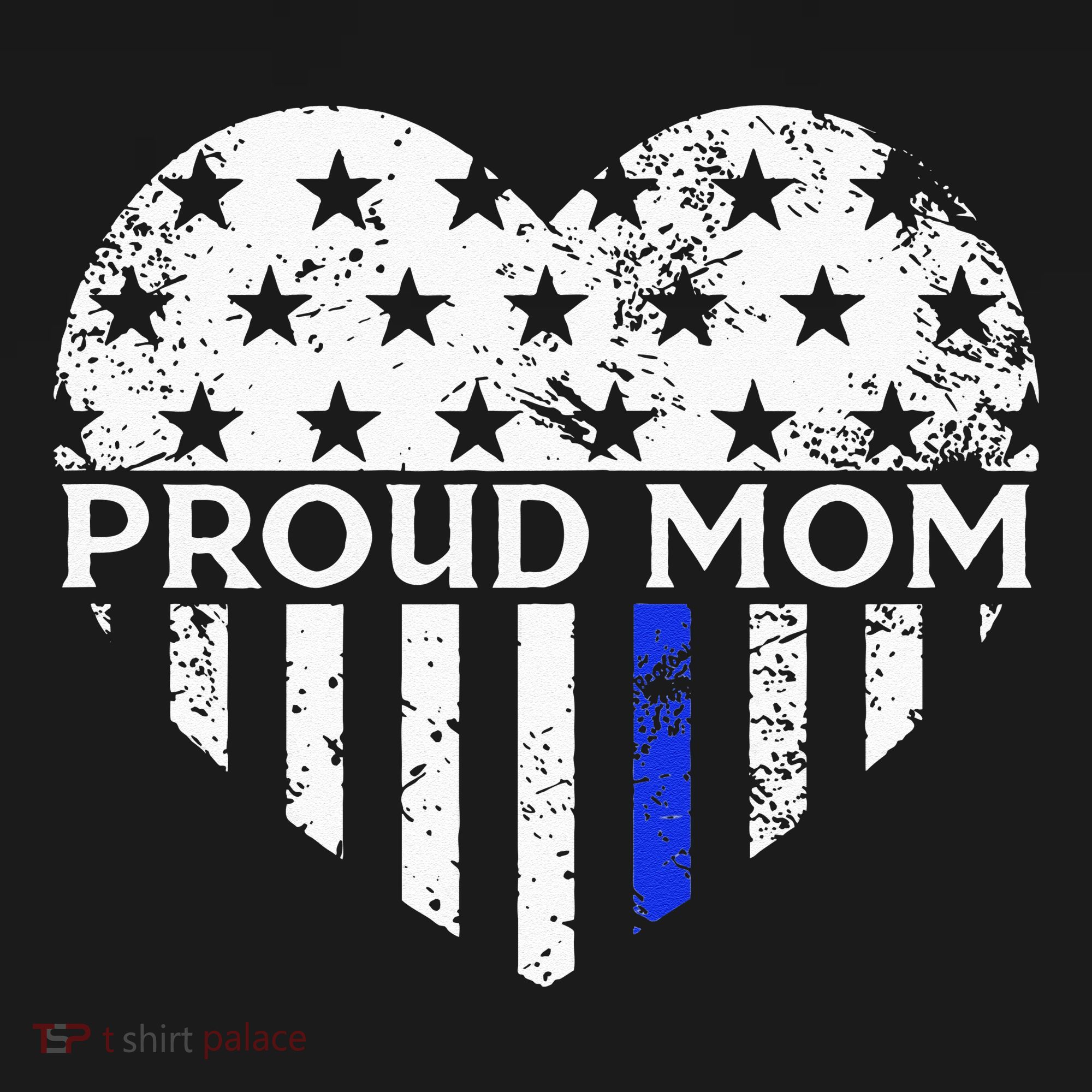 Thin Blue Line Heart Proud Police Mom Pro Law Enforcement Ornament