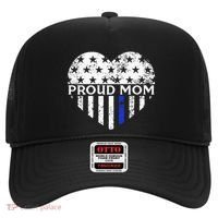 Thin Blue Line Heart Proud Police Mom Pro Law Enforcement Hat thumb 0