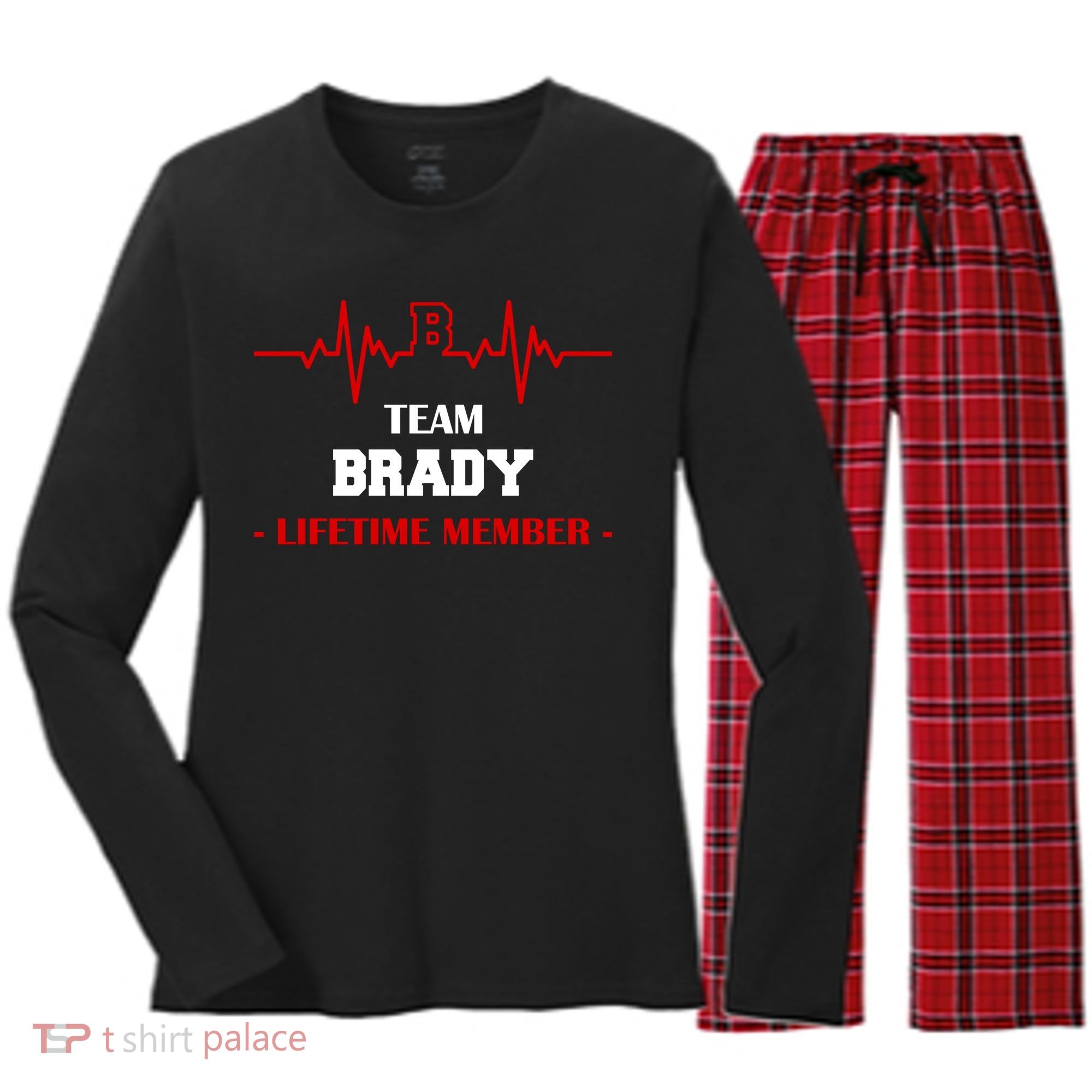 Team Brady Lifetime Member Women's Long Sleeve Flannel Pajama Set 