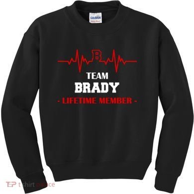 Team Brady Lifetime Member Kids Sweatshirt