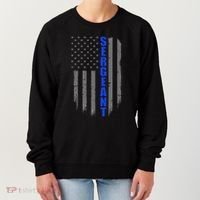 Thin Blue Line Flag For Police Sergeant Women's Sweatshirt thumb 0
