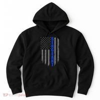 Thin Blue Line Flag For Police Sergeant Hoodie thumb 0