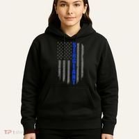 Thin Blue Line Flag For Police Sergeant Hoodie thumb 5