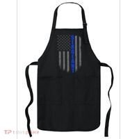 Thin Blue Line Flag For Police Sergeant Apron thumb 0