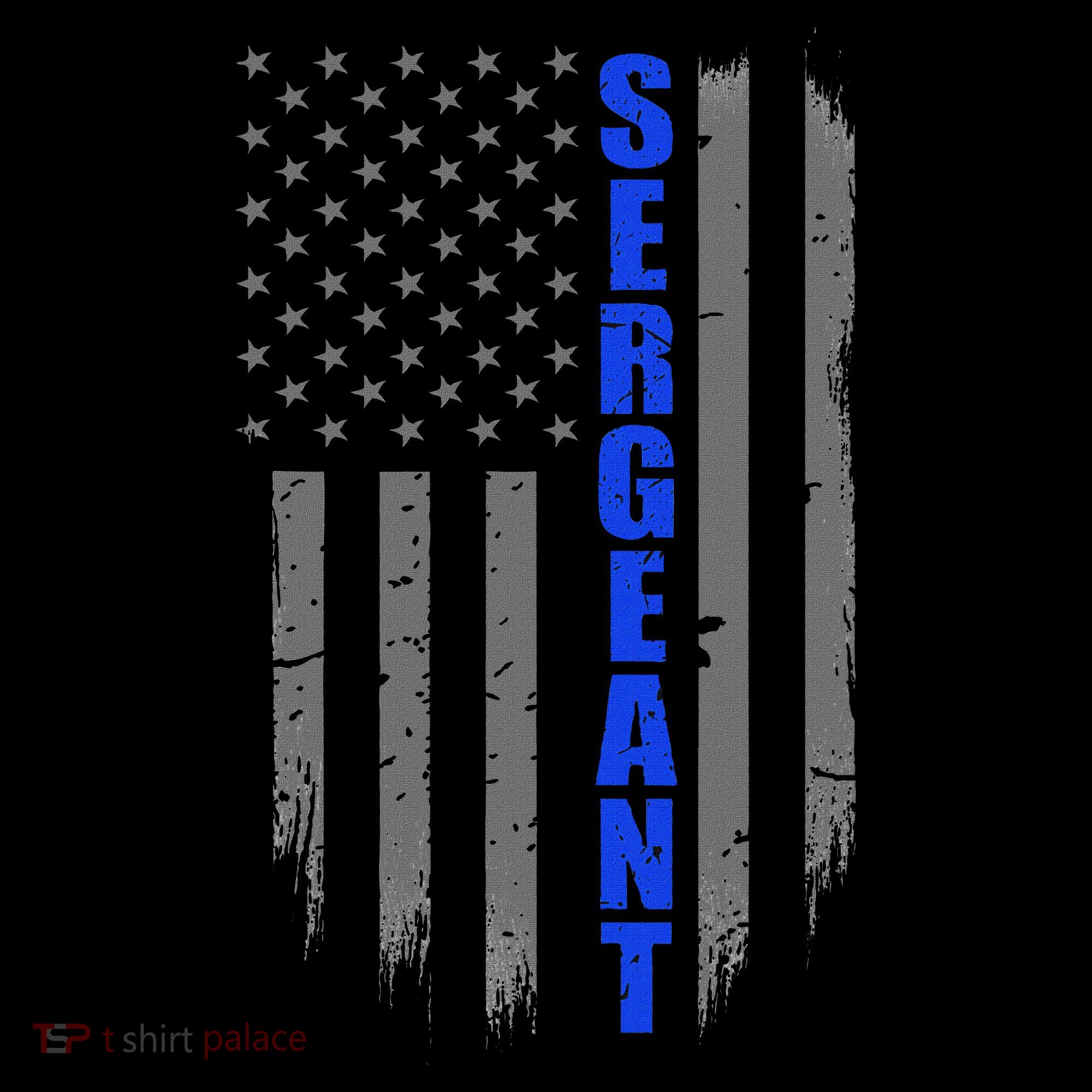 Thin Blue Line Flag For Police Sergeant Coaster