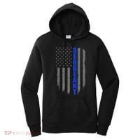 Thin Blue Line Flag For Police Sergeant Women's Hoodie thumb 0
