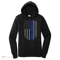 Thin Blue Line Flag For Police Sergeant Women's Hoodie thumb 0