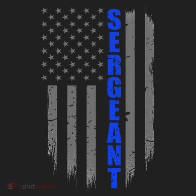 Thin Blue Line Flag For Police Sergeant Crop Fleece Hoodie