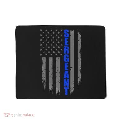 Thin Blue Line Flag For Police Sergeant Mousepad