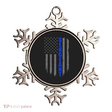 Thin Blue Line Flag For Police Sergeant Ornament