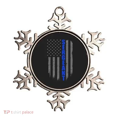 Thin Blue Line Flag For Police Sergeant Ornament