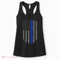 Thin Blue Line Flag For Police Sergeant Women's Tank Top thumb 0