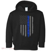 Thin Blue Line Flag For Police Sergeant Toddler Hoodie thumb 0