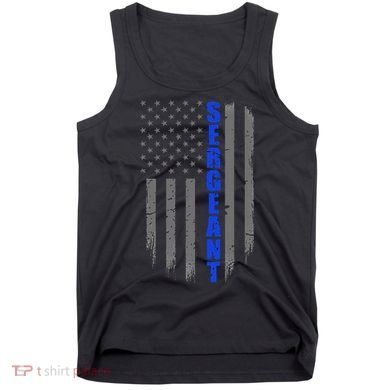 Thin Blue Line Flag For Police Sergeant Tank Top