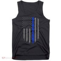Thin Blue Line Flag For Police Sergeant Tank Top thumb 0