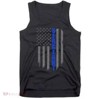 Thin Blue Line Flag For Police Sergeant Tank Top thumb 0