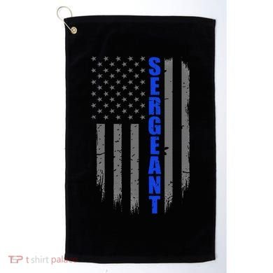 Thin Blue Line Flag For Police Sergeant Golf Towel