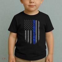 Thin Blue Line Flag For Police Sergeant Toddler T-Shirt thumb 2