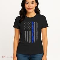 Thin Blue Line Flag For Police Sergeant Women's T-Shirt thumb 4