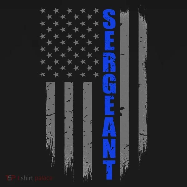 Thin Blue Line Flag For Police Sergeant Women's T-Shirt