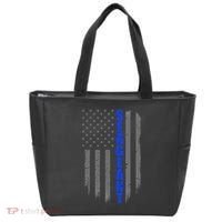 Thin Blue Line Flag For Police Sergeant Tote Bag thumb 0