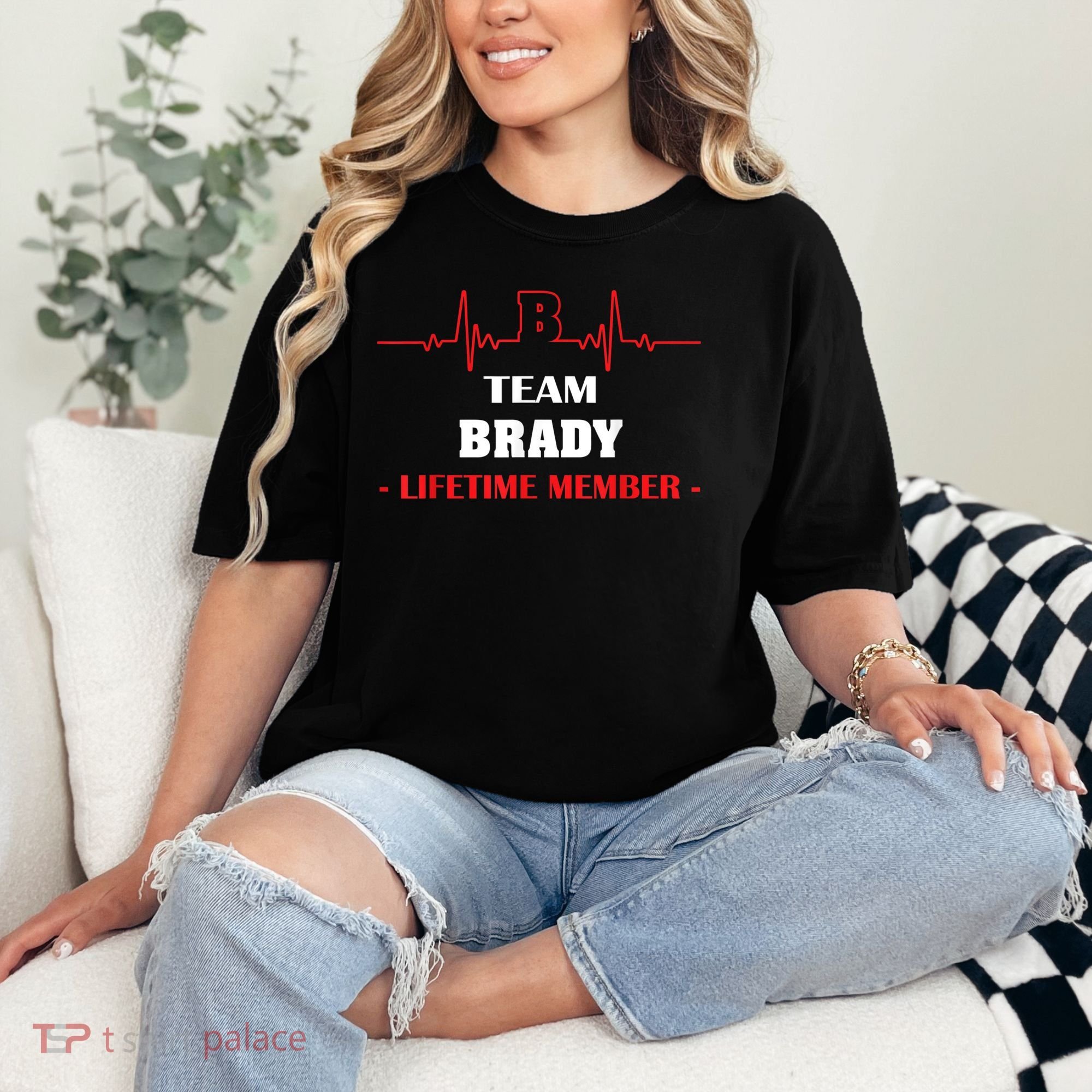 Team BRADY Lifetime Member Blood Completely Family Comfort Colors T-Shirt