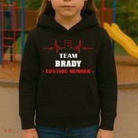 Team BRADY Lifetime Member Blood Completely Family Kids Hoodie thumb 3
