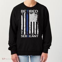 Thin Blue Line Retired Police Sergeant Retirement Gift Women's Sweatshirt thumb 0